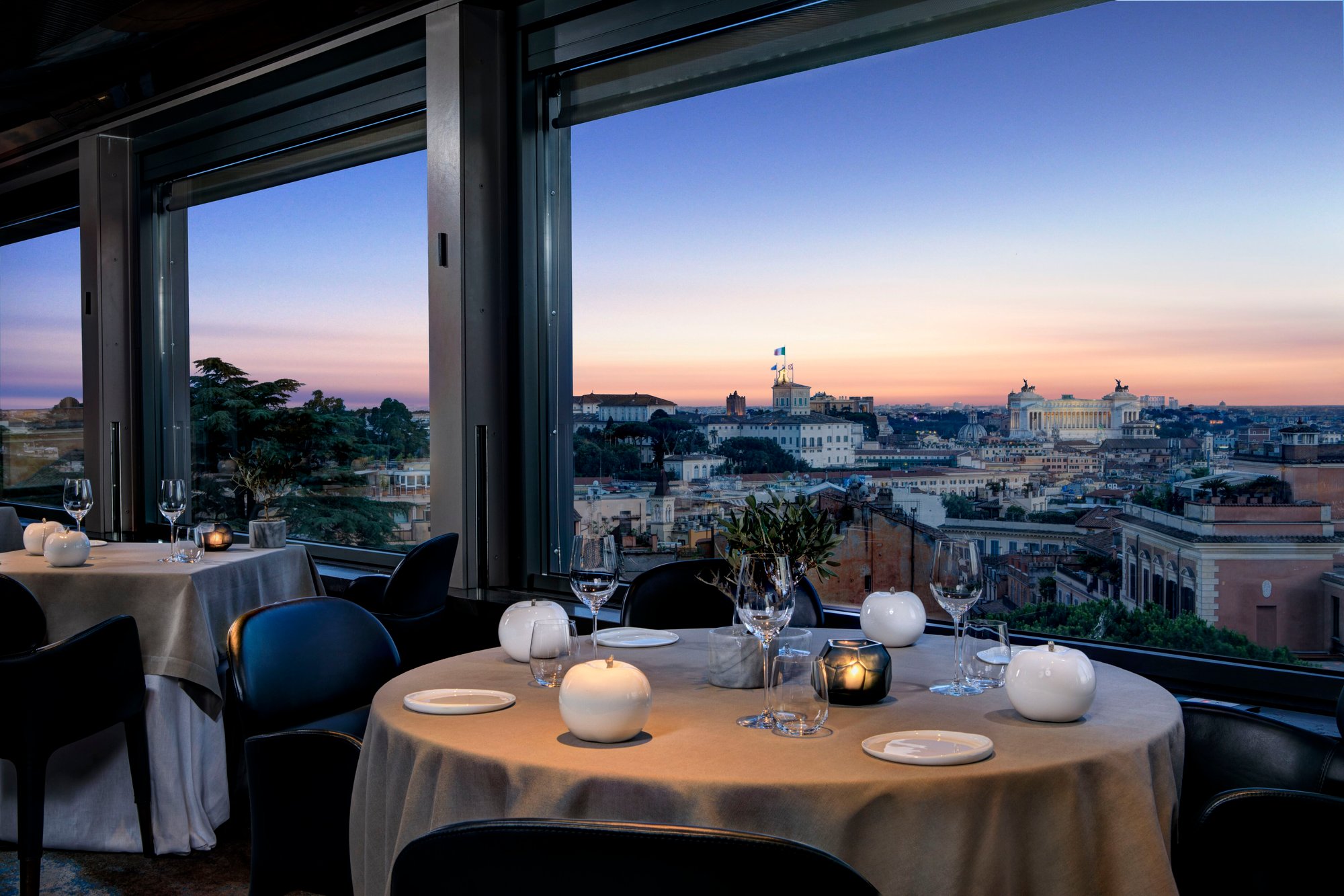 Hotel Eden-La Terrazza Restaurant-sunset view-Dorchester Collection