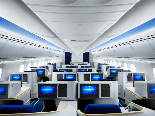 China Southern Business Class cabin on the Boeing 787-9