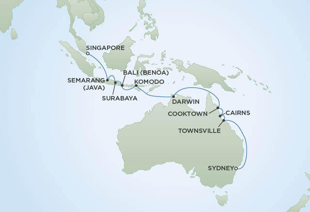 Sydney to Singapore route map