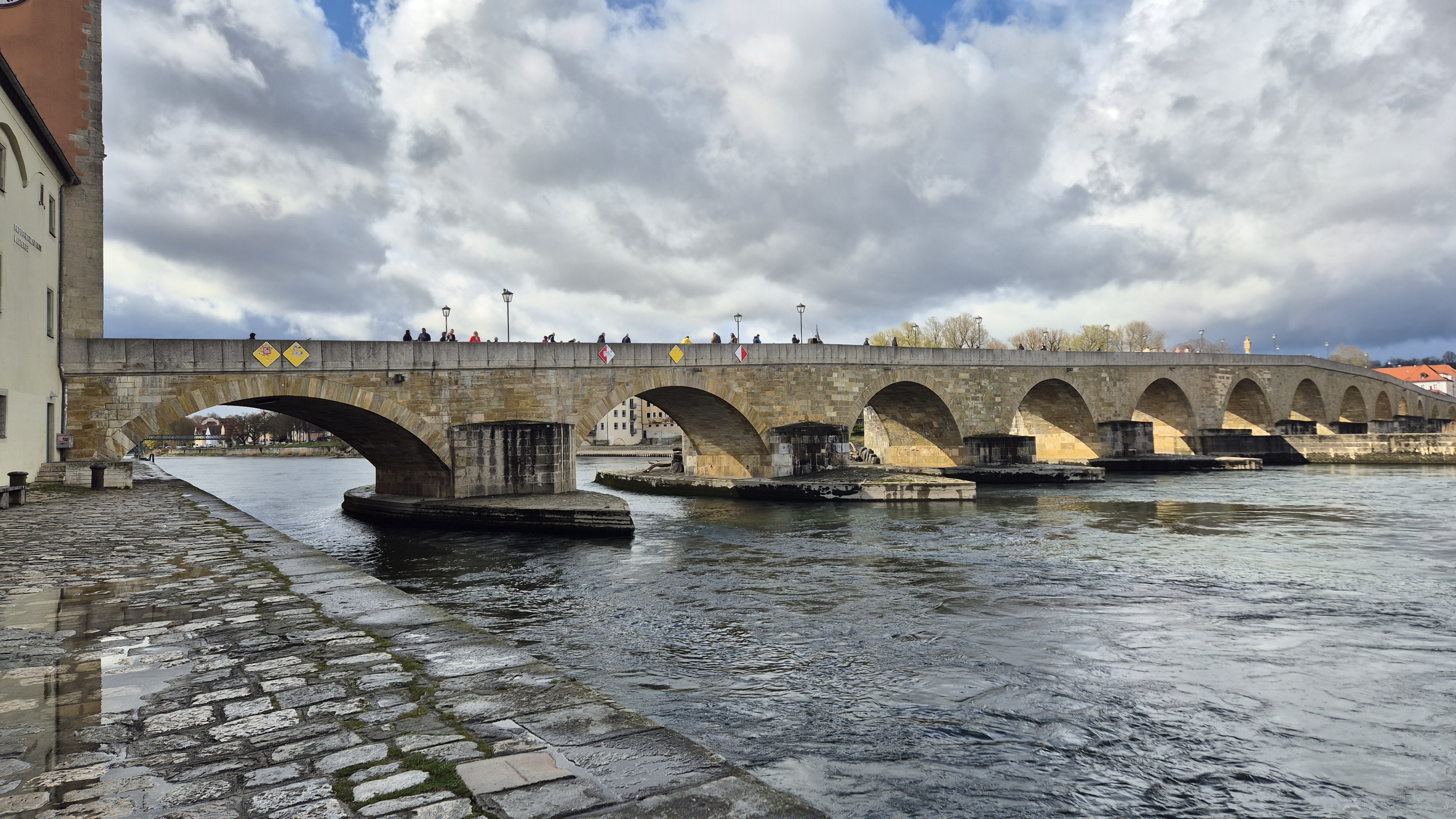 The medieval Stone Bridge across the Danube at Regensburg