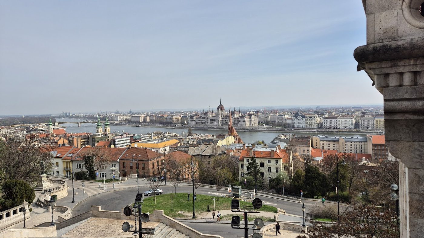 View from the Buda side across the Danube to the Hungarian Parliament building