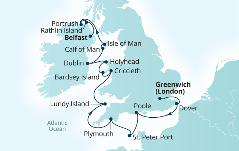 Wild British Isles route map