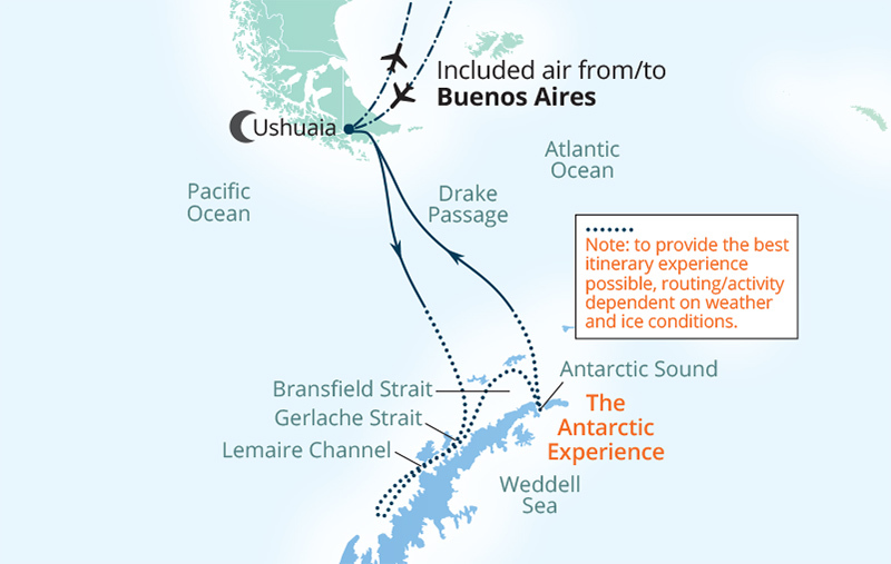 Antarctica Exploration route map