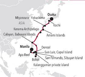 Osaka to Manila expedition route map