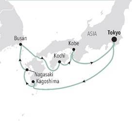 Tokyo to Tokyo cruise route map