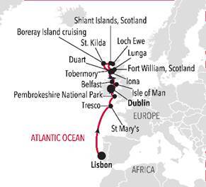 Lisbon to Dublin expedition route map