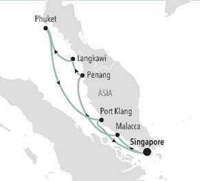 Singapore to Singapore cruise route map
