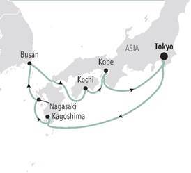 Tokyo to Tokyo cruise route map