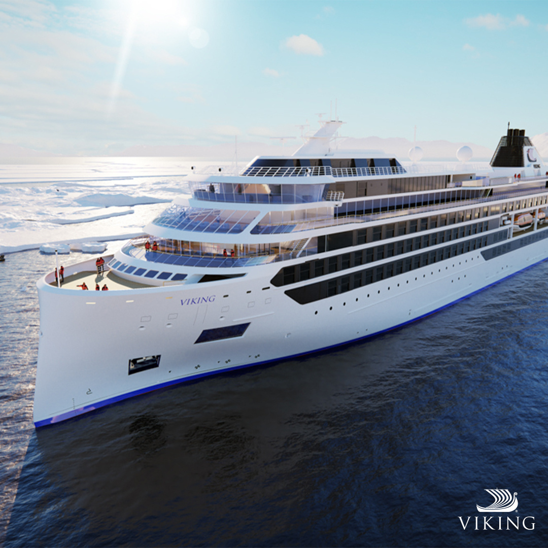 A Viking expedition ship in polar waters