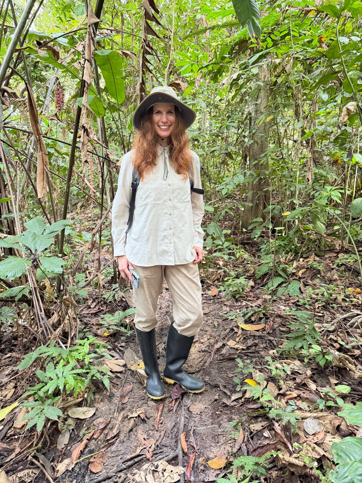 Jennie Ready on a jungle walk in the Peruvian Amazon